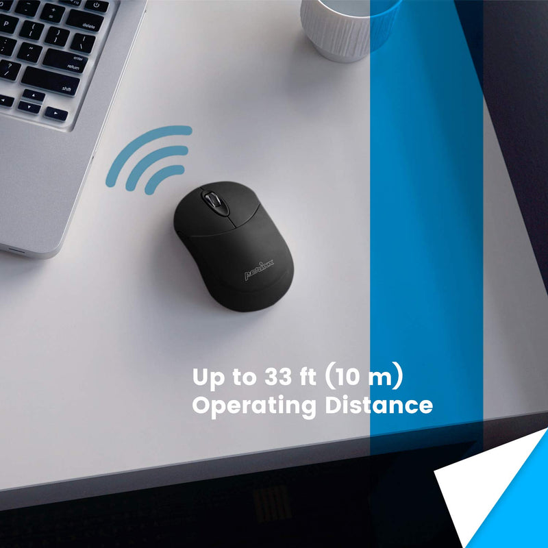 Perixx PERIMICE-802B Wireless Bluetooth Mouse - Portable Design for Windows, iOS, and Android Tablet - Black Rubber Black - LeoForward Australia