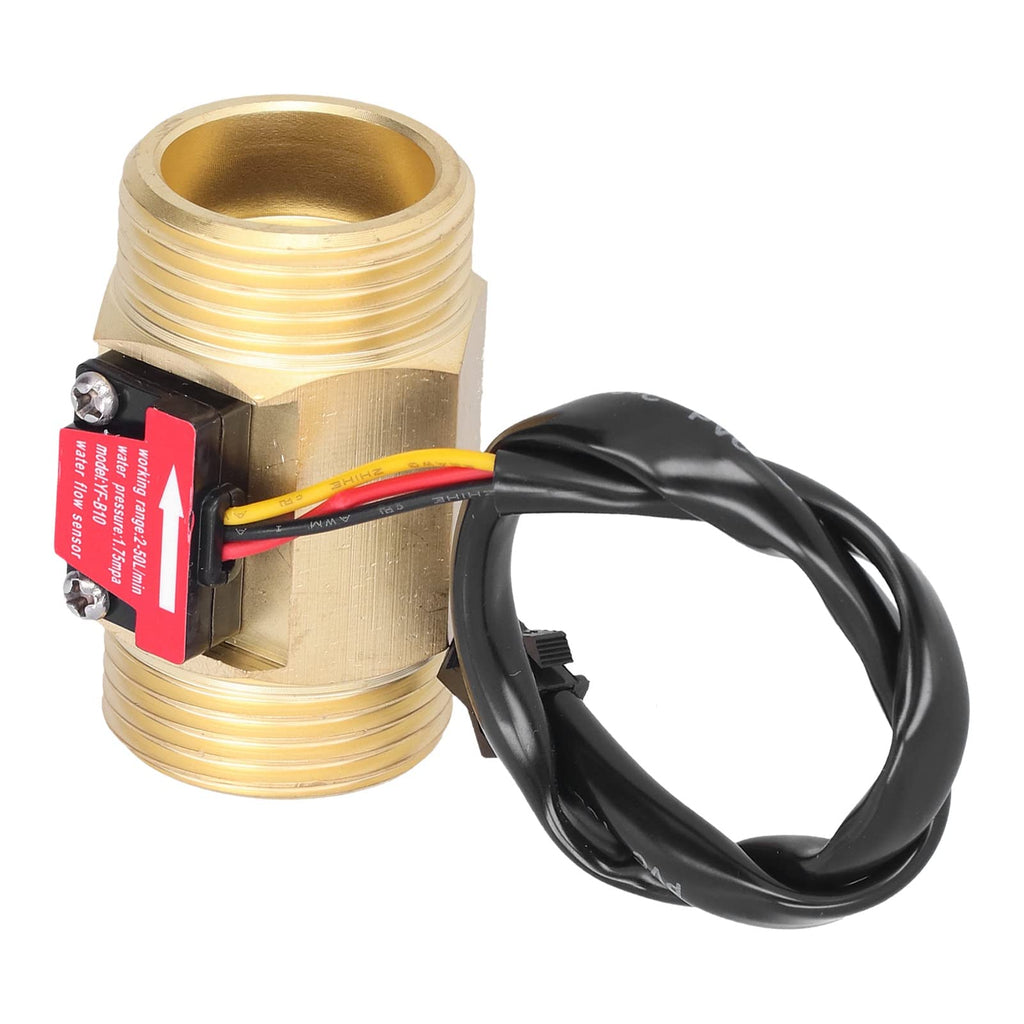  [AUSTRALIA] - YF-B10 Water Flow Sensor Hall Flow Meter 1 Inch (1.3 Inch) External Wire Copper Water Flow Sensor Turbine Flow Meter