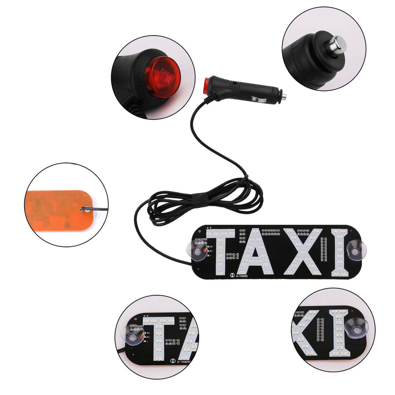  [AUSTRALIA] - Sdootauto Taxi LED Sign Decor, 2 Color Changeable Taxi LED Light Logo, Flashing Hook on Car Window with DC12V Car Charger Inverter for Rideshare Driver