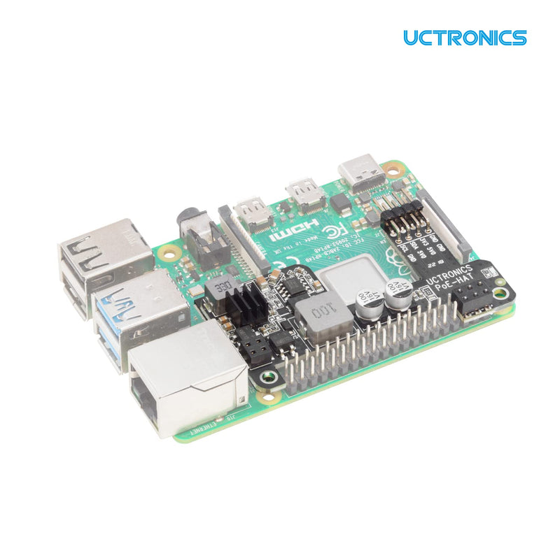  [AUSTRALIA] - UCTRONICS PoE HAT for Raspberry Pi 4B/3B+, Power Over Ethernet (PoE) Support 802.3af PoE Network Standard, Compatible with Pi 4B / 3B+