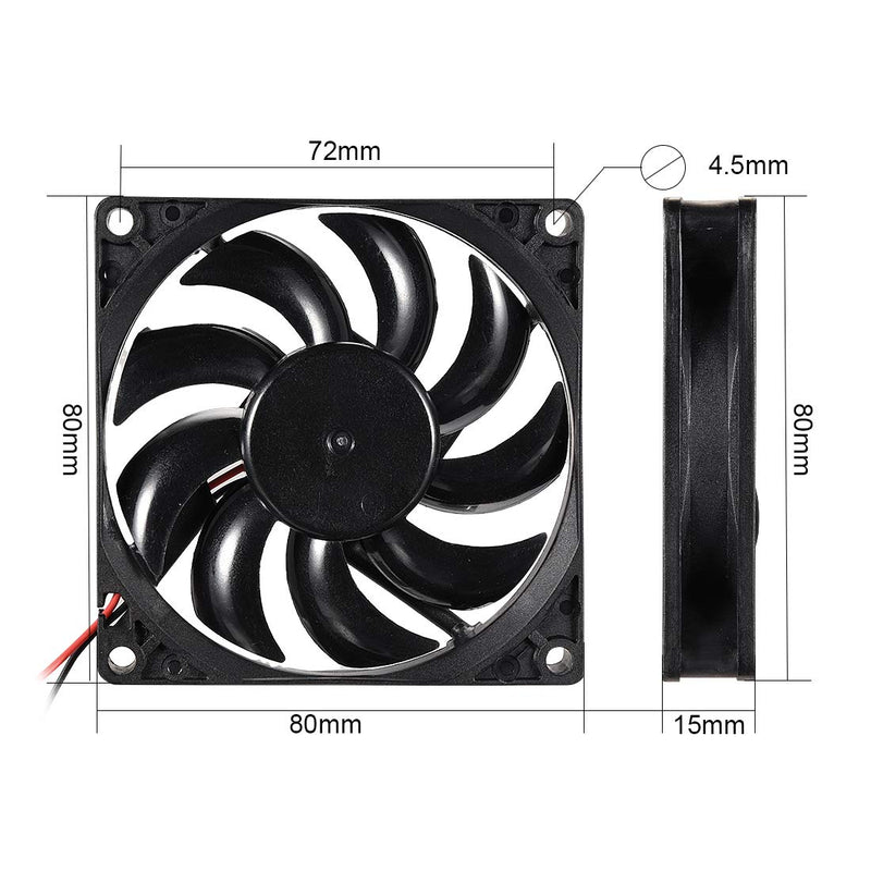  [AUSTRALIA] - uxcell Cooling Fan 80mm x 80mm x 15mm 8015MS DC 12V 0.2A Long Life Sleeve Bearings