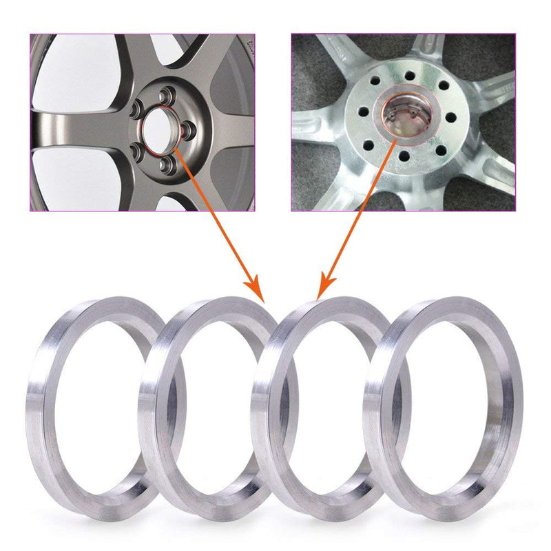 ZHTEAPR 4pc Wheel Hub Centric Rings 73.1 to 57.1 - OD=73.1mm ID=57.1mm - Aluminium Alloy Wheel Hubrings for Most Audi BMW VW - LeoForward Australia