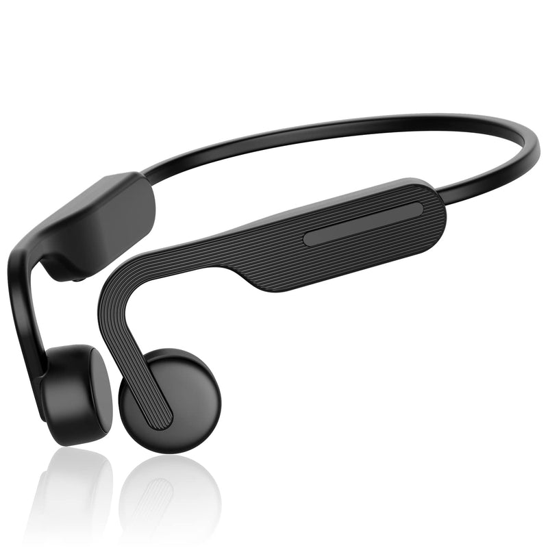  [AUSTRALIA] - Bone Conduction Headphones Open Ear Headphones Wireless Bluetooth with Mic, Sweatproof Sport Headphones for Workouts, Running, Cycling, Driving Black