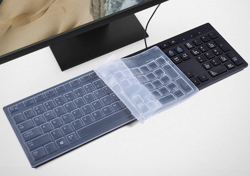  [AUSTRALIA] - Keyboard Protector Skin for Dell KM636 Wireless Keyboard & Dell KB216 Wired Keyboard & Dell Optiplex 5250 3050 3240 5460 7450 7050 & Dell Inspiron AIO 3475/3670/3477 All-in one Desktop Keyboard, Clear