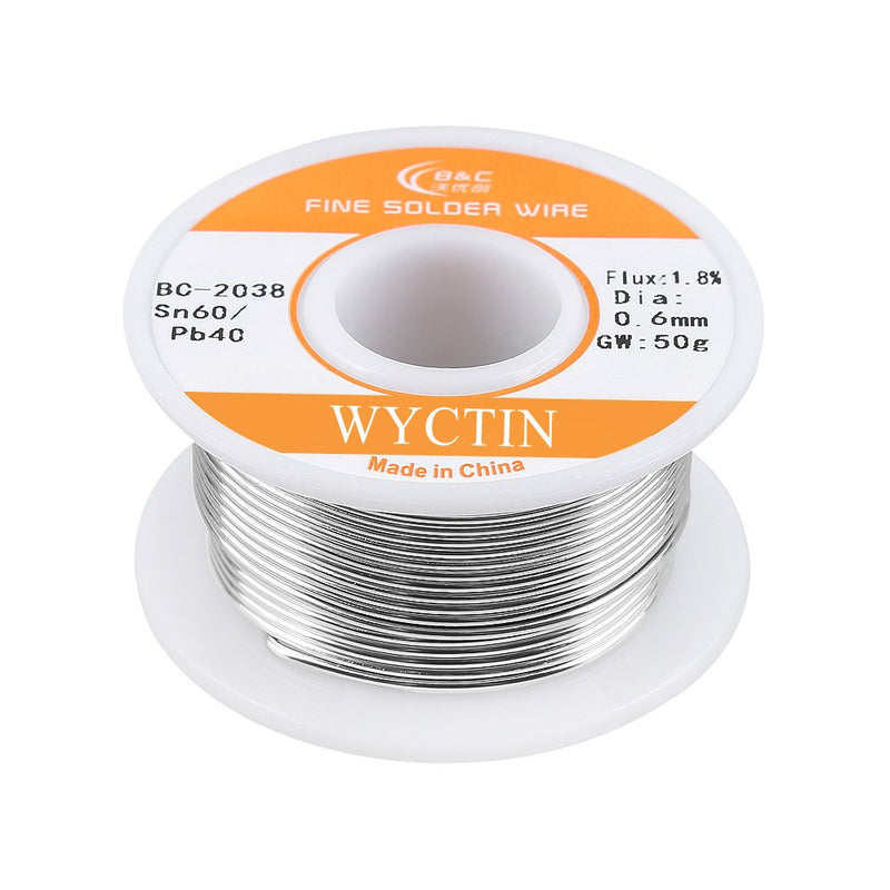  [AUSTRALIA] - WYCTIN 60-40 Tin Lead Rosin Core Solder Wire for Electrical Soldering and DIY 0.0236 inches(0.6mm) 0.11lbs 0.6mm/50g