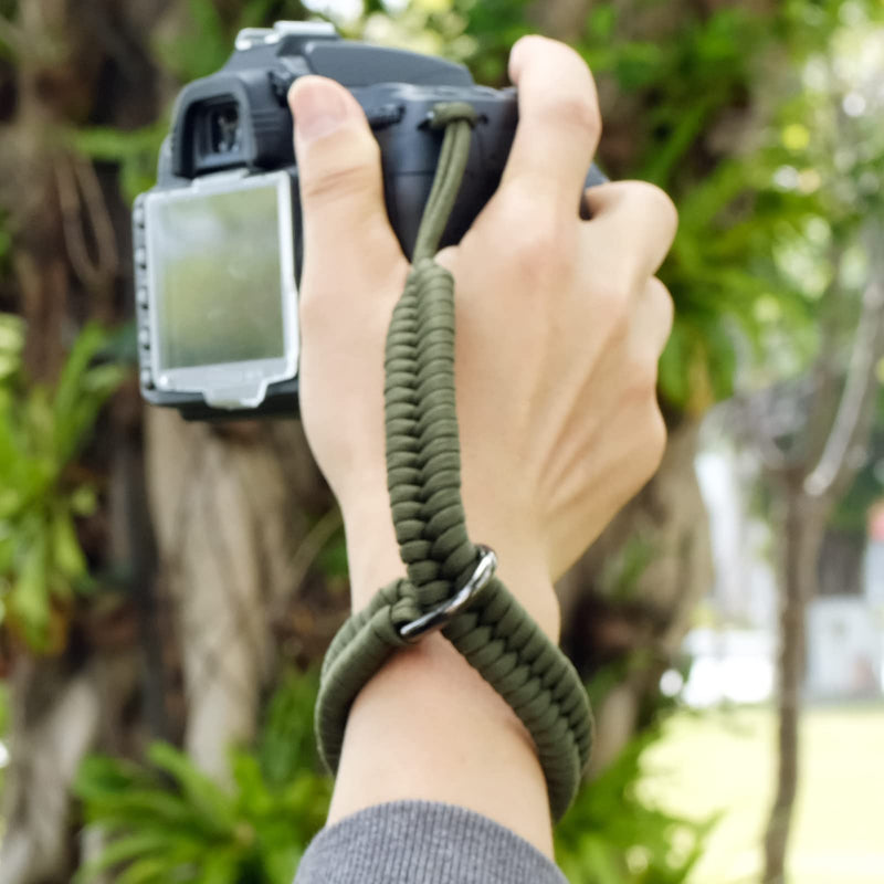  [AUSTRALIA] - VKO Paracord Camera Wrist Strap, Camera Hand Strap Compatible with Nikon Canon Sony DSLR SLR Mirrorless Cameras Green