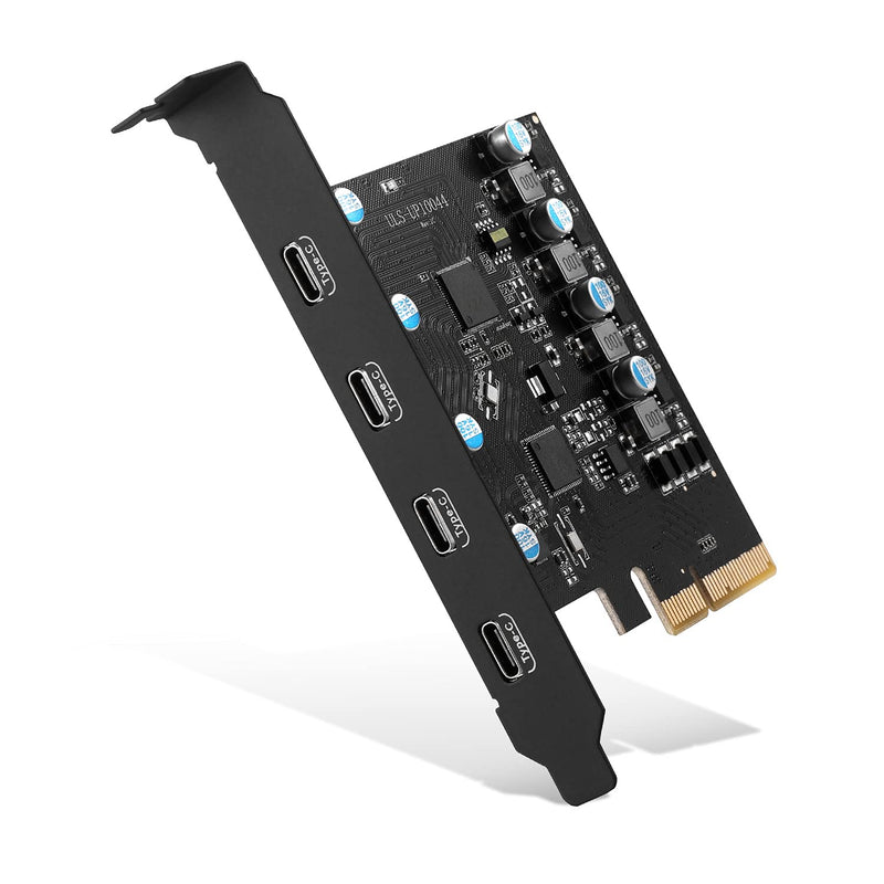  [AUSTRALIA] - PCIe Gen3 x2 USB 3.2 / 3.1 Card ASM3142- PCI Express to 4-Port Type C HUB Internal Expansion Card Controller Adapter PCI Express Card Desktop PC Support Multiple INs