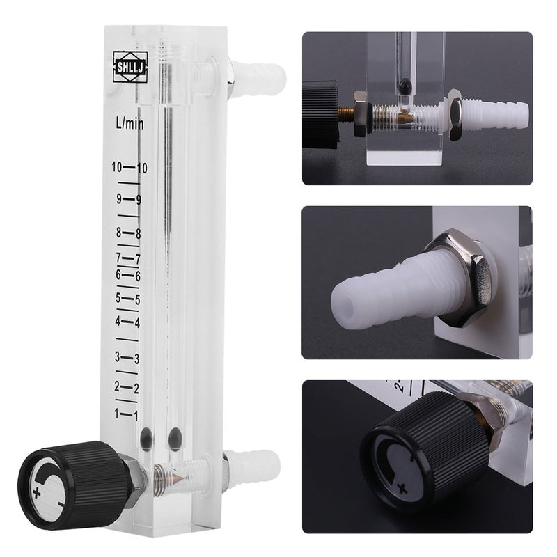 LZQ-7 Flowmeter 1-10 LPM, Air Flow Meter with Control Valve Acrylic Oxygen/Air/Gas Flowmeter Measurement Tools - LeoForward Australia