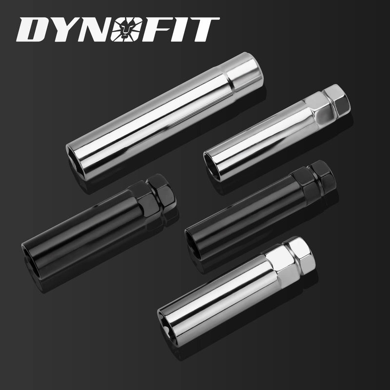  [AUSTRALIA] - DYNOFIT 6 Spline Tuner Lug Nuts Key for Wrench with 3/4 inch (19mm) and 13/16 inch(21mm) Hex, Aftermarket Lugnuts Socket Replacement Tool for 1/2 inch 12x1.5 12x1.25 Lug Nut 1 Year Warranty Black