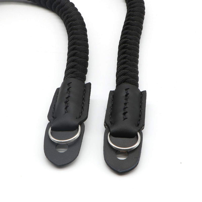  [AUSTRALIA] - HITHUT Paracord Woven Camera Neck Shoulder Strap Belt Hand Made For Canon Nikon Sony Olympus Pentax Fujifilm Panasonic SLR DSLR Digital Mirrorless Cameras 42 inch Black 105cm/42inch