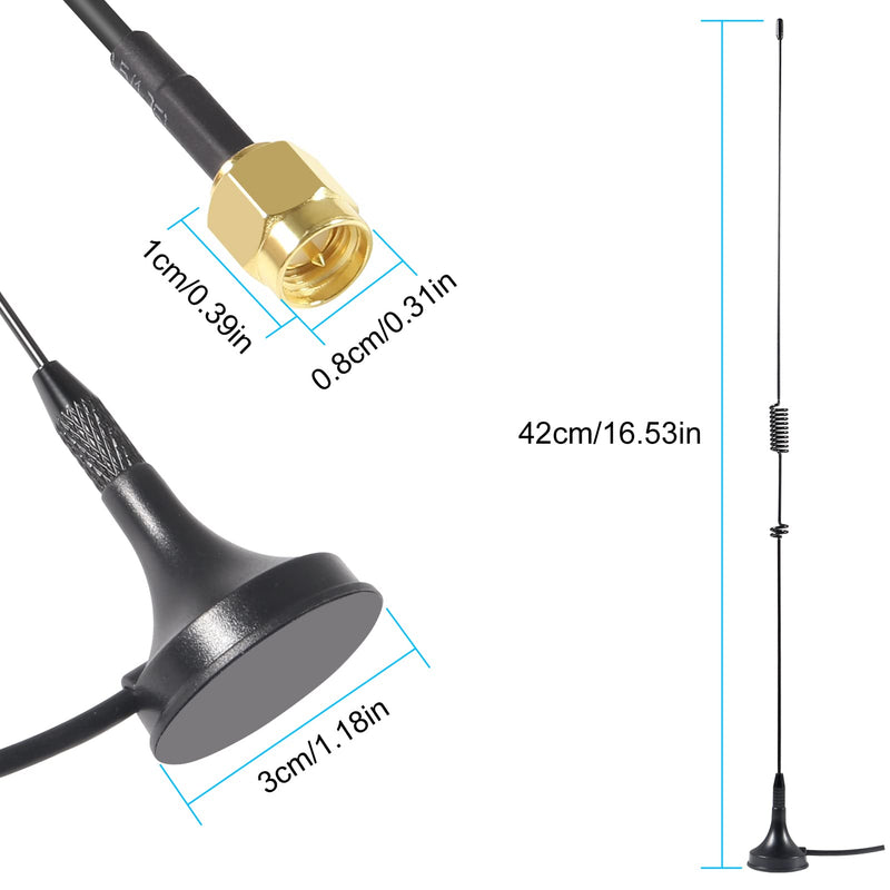  [AUSTRALIA] - 3Pcs Dual Band Ham Radio Antenna VHF UHF 136-174MHz 400-470MHz Base SMA Male Antenna Handheld Two Way Radio Antenna 3Pcs SMA Male