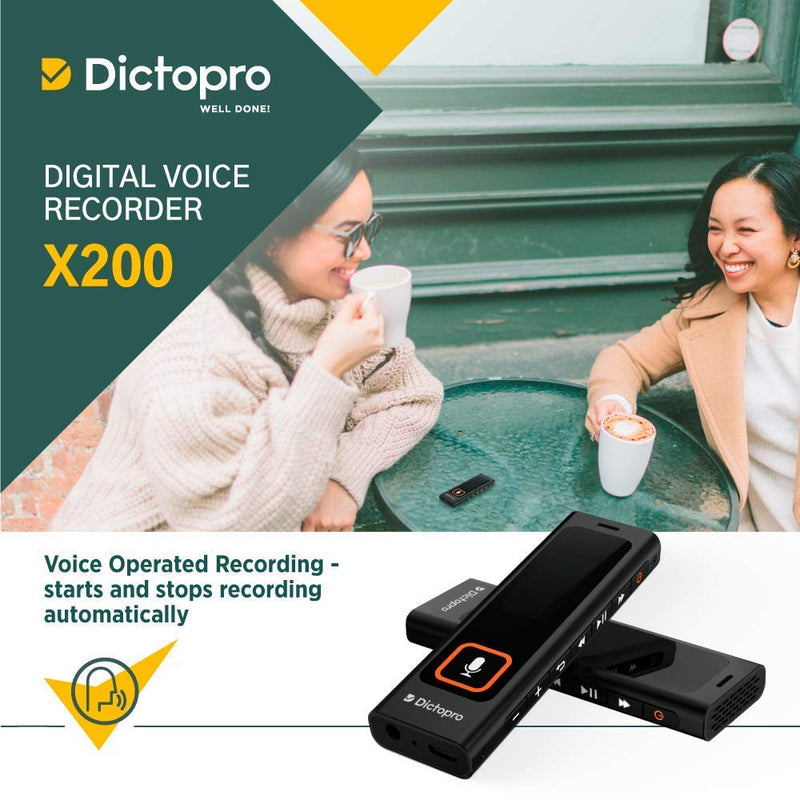  [AUSTRALIA] - Digital Voice Activated Recorder w/Password Protection - HQ Recording from 60ft, Record Lectures & Meetings, Sensitive Microphone, Automatic Noise Reduction, 582H Playback, Small & Portable, USB, 8G