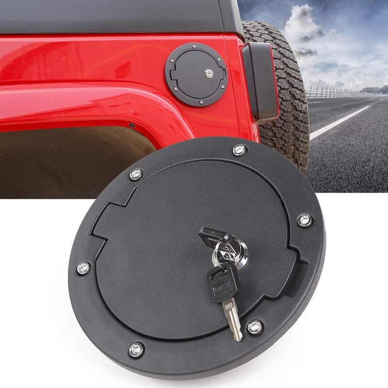  [AUSTRALIA] - JeCar Fuel Door Cover Locking Gas Cap Cover for 2007-2018 Jeep Wrangler JK & Unlimited