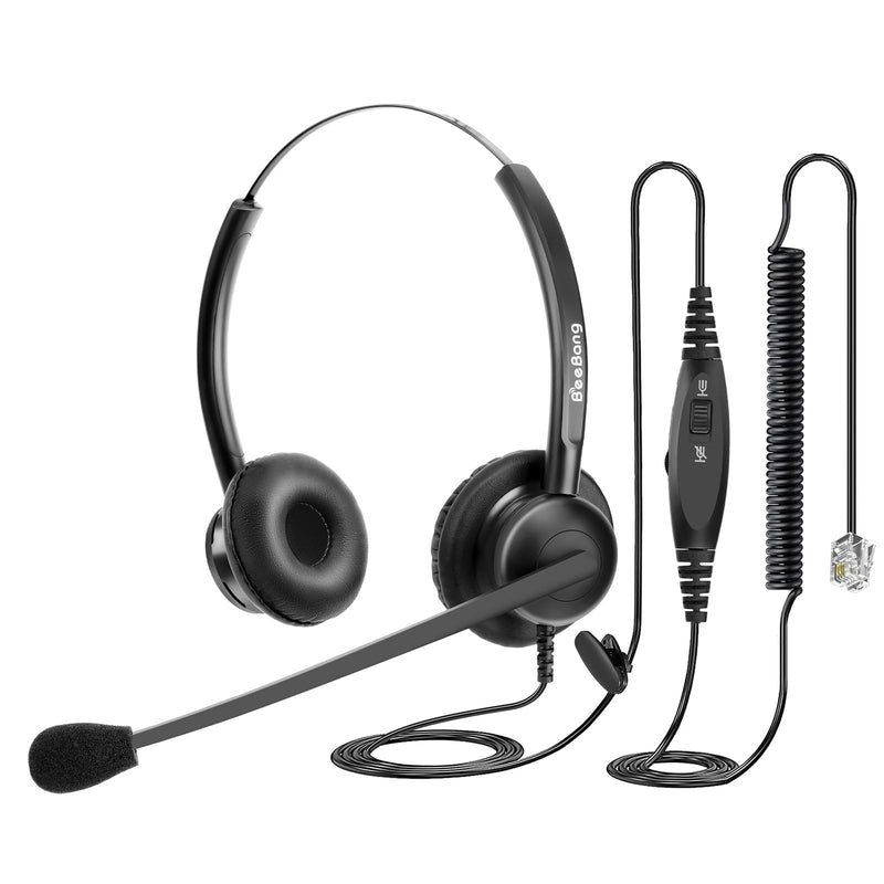  [AUSTRALIA] - Beebang Telephone Headset with Microphone Noise Canceling, RJ9 Phone Headsets for Office Landline Deskphone Call Center, Work for Cisco IP Phones 78811 8841 8845 8851 7960 7962 7965 7811 7821 Binaural