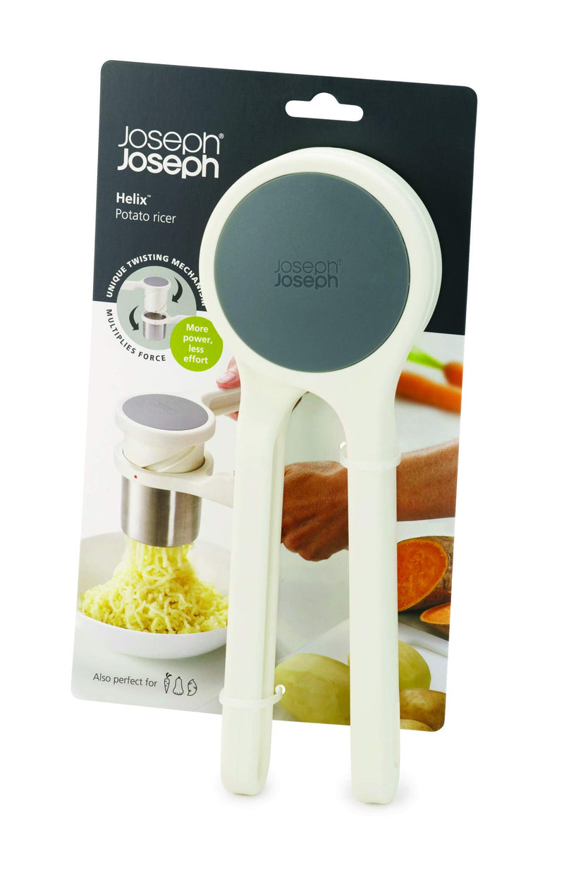 Joseph Joseph Helix Potato Ricer Masher Ergonomic Twist-Action Hand Manual Stainless Steel For Mashed Potato, White - LeoForward Australia