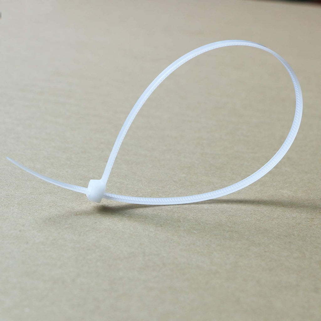  [AUSTRALIA] - Pasow 175 pcs Nylon Cable Ties Self-Locking Plastic Cable Zip Ties Heavy Duty Multi-Purpose Tie Wraps (8 Inch, White) 8 Inch