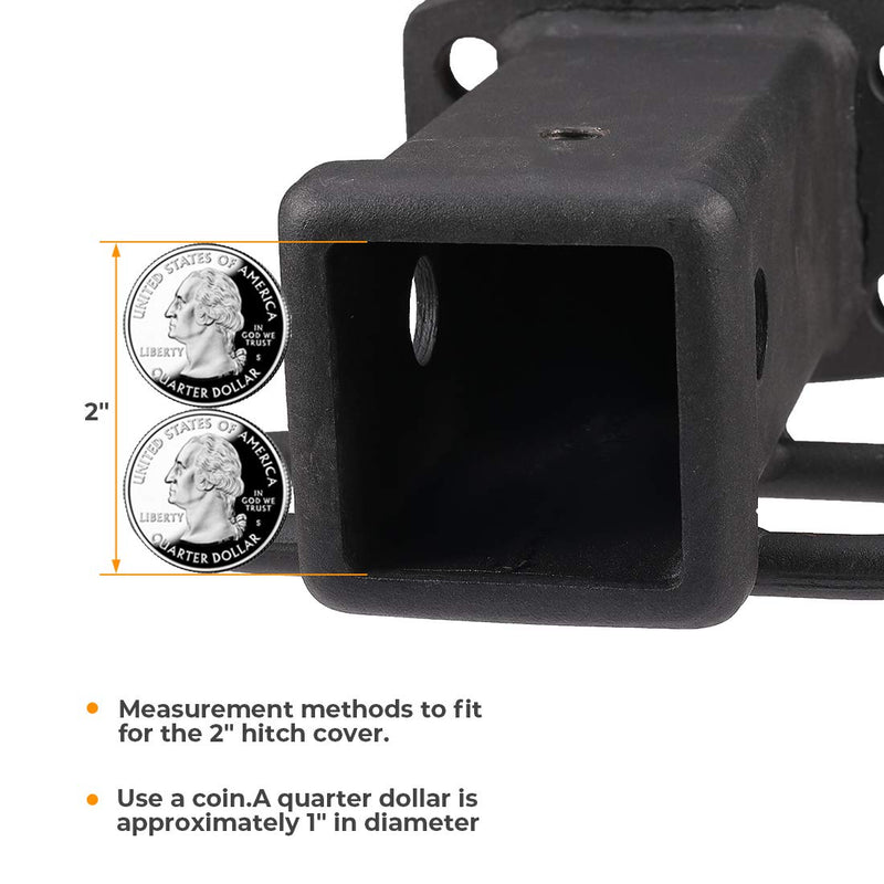BougeRV 2 Inch Trailer Hitch Cover Tube Cover Plug Cap Rubber Fits 2 Inch Receivers Class 3 4 5 for Toyota Ford Jeep Chevrolet Nissan Dodge Ram Porsche Mercedes Benz Polaris Ranger(2 Pack) 2 Pack - LeoForward Australia