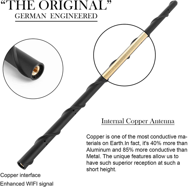  [AUSTRALIA] - KSaAuto Antenna for 2009-2022 Dodge RAM 1500 2500 3500 Ford F150, 16 Inch Stubby Dodge RAM 1500 Antenna Replacement, Car F150 Antenna, Truck RAM 1500 Accessories Upgrade for FM AM Reception