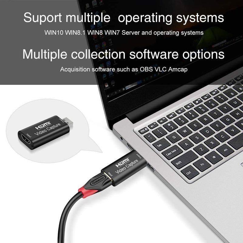  [AUSTRALIA] - Aoslen 1080P 60fps Audio Video Capture Card, Game Capture Card, HDMI to USB 2.0 Record to DSLR Camcorder Action Cam,Computer for Gaming, Streaming, Teaching, Video Conference or Live Broadcasting