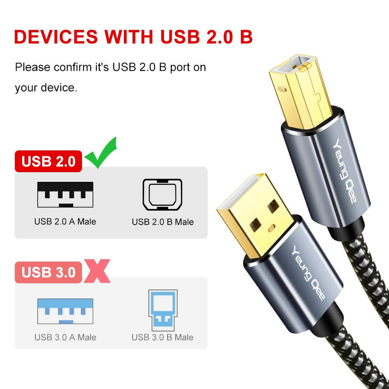  [AUSTRALIA] - Printer Cable 30 ft,USB Printer Cable High Speed USB 2.0 A Male to Type B Male Printer Scanner Cable Cord Compatible with HP, Canon, Epson, Dell, Brother, Lexmark, Xerox, Samsung etc (30FT/10M) 30FT/10M