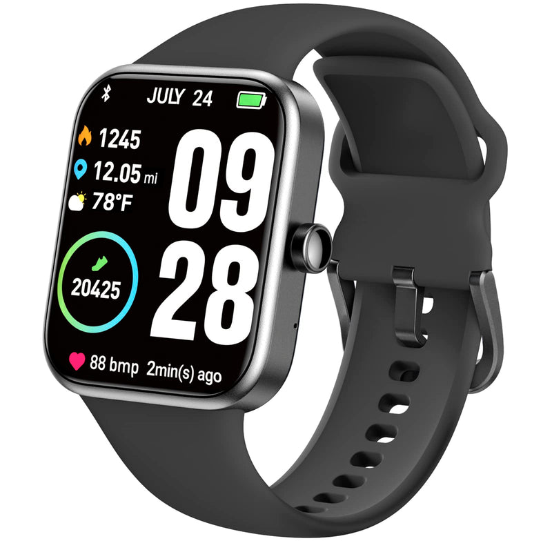  [AUSTRALIA] - TOZO S2 44mm Smart Watch Alexa Built-in Fitness Tracker with Heart Rate and Blood Oxygen Monitor,Sleep Monitor 5ATM Waterproof HD Touchscreen for Men Women Compatible with iPhone&Android Black