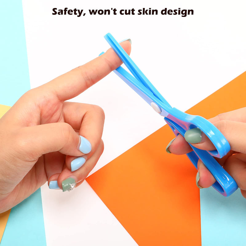  [AUSTRALIA] - 10 Pieces Plastic Safety Scissors Perschool Traning Scissors Toddler Training Scissors Kids Left Handed Scissors Child Plastic Scissors 5 Colors for Children Cutting Tools Paper Art Craft Supplies