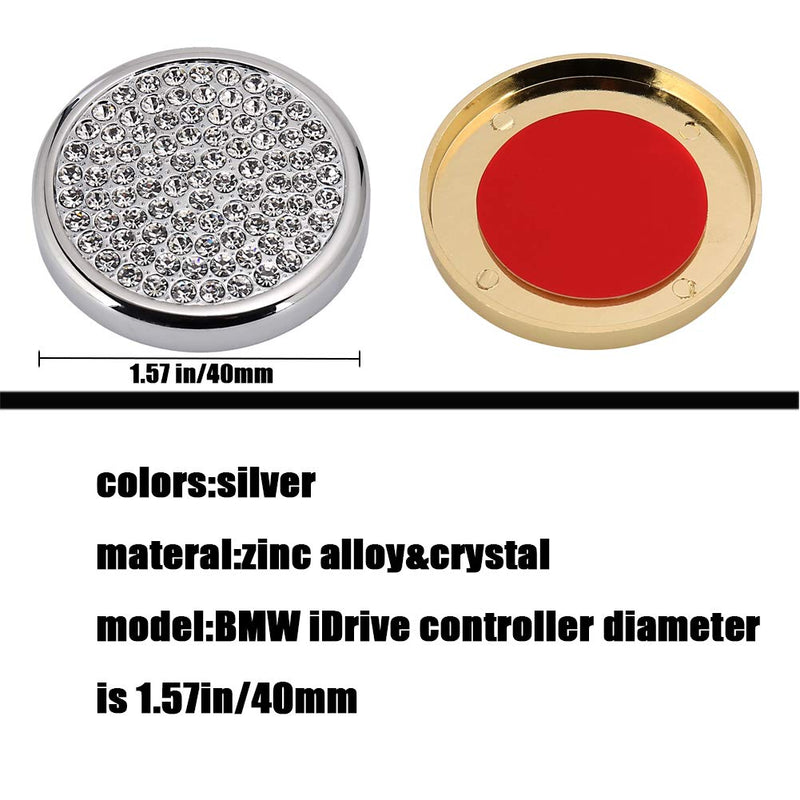 PGONE 1.6-inches Bling Crystal Interior Decorations Compatible iDrive Controller Caps Knob Covers for BMW Accessories Parts Multimedia Decal  3 5 7 Series X3 X5 F30 F10 G30 F01 G01 F15 AWD Women Knob decor: Silver-Small size - LeoForward Australia