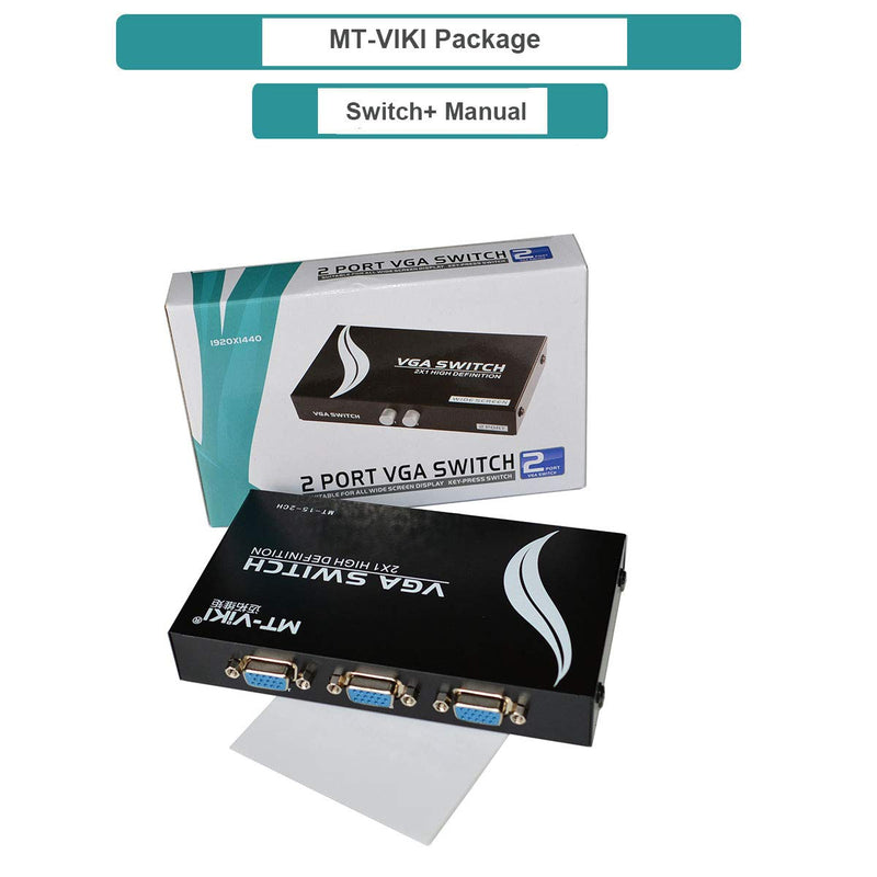  [AUSTRALIA] - MT-VIKI 2 Port VGA Switch Video Selector Switcher Box (2 Input 1 Output) 2 in 1 out