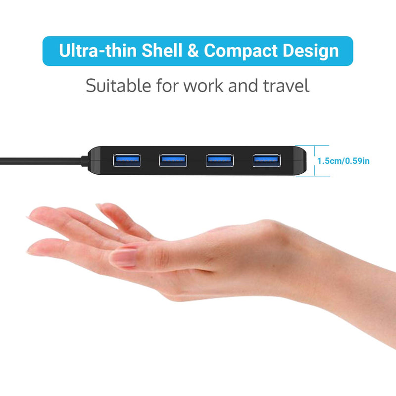  [AUSTRALIA] - USB 3.0 Hub Splitter - USB Extender 4 Port USB Ultra Slim Data Hub with Individual Power Switch and LED