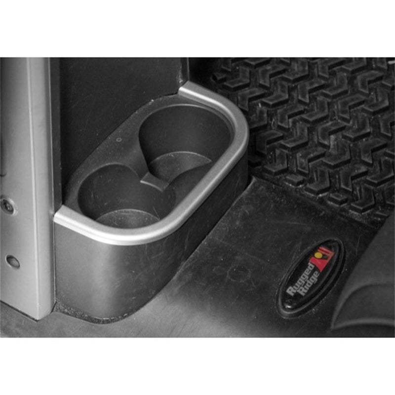  [AUSTRALIA] - Rugged Ridge 11151.18 Brushed Silver Rear Cup Holder Accent Trim