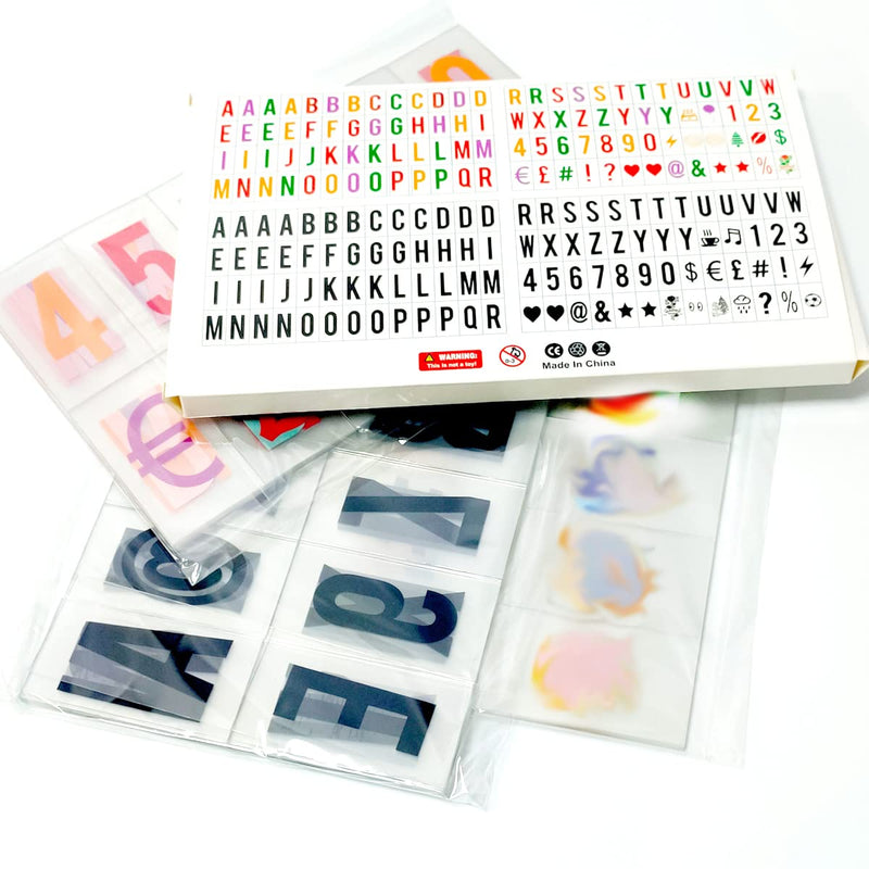  [AUSTRALIA] - Sanyan 293 Black & Color Letters, Numbers, Symbols for Use with A4 Cinematic Light box USE, Plastic, New version