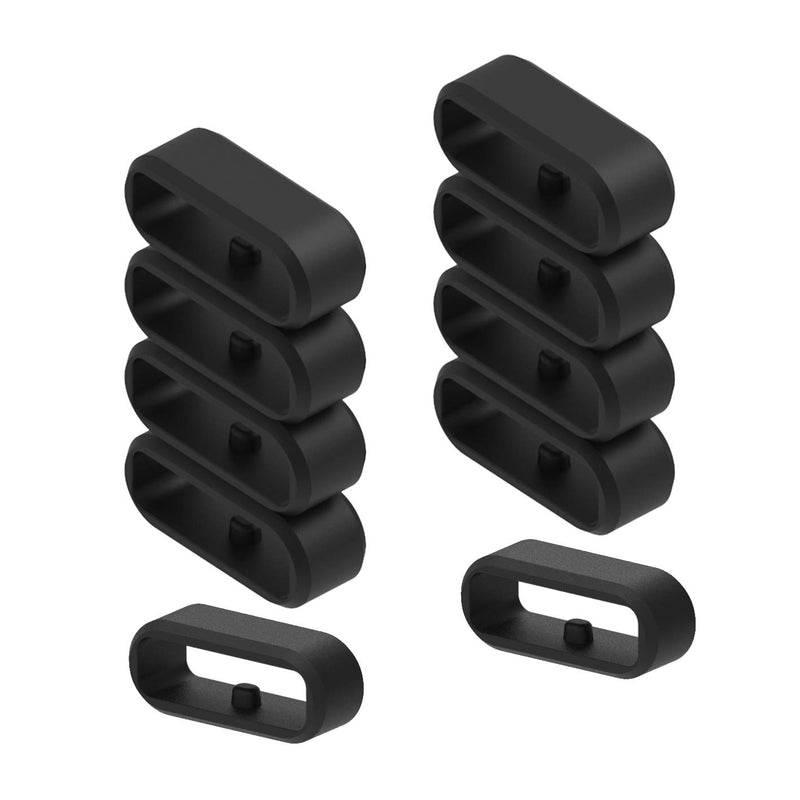 RuenTech Fastener Ring Compatible with Garmin Vivoactive 3 / Vivoactive 3 Music / Vivomove/ Vivomove HR Bands Replacement Silicone Connector Security Loop (Pack of 11) BlackB - LeoForward Australia