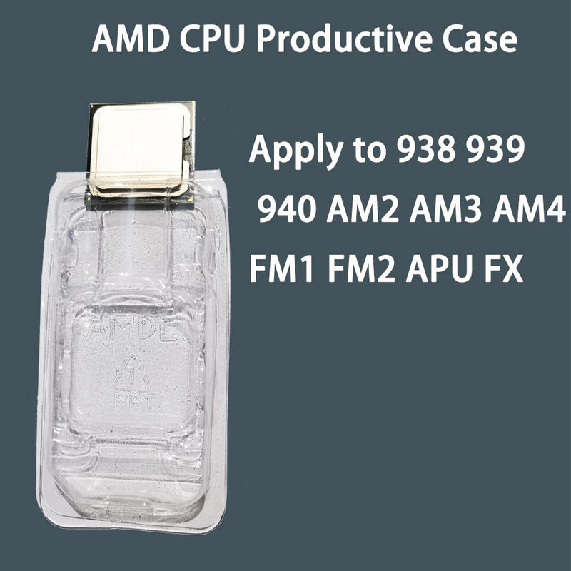  [AUSTRALIA] - Daarcin 10pcs AMD CPU Protective Thicken Plastic Clamshell Case Trays Suitable with 10pcs Antistatic Bags and Labels (AMD)