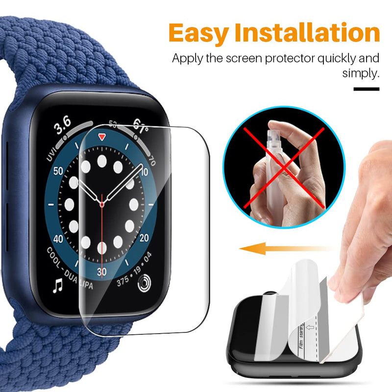  [AUSTRALIA] - LK 8 Pack Screen Protector Compatible with Apple Watch Series 7 45MM and Apple Watch Series 6 SE Series 5 44MM, Max Coverage, Self-Healing, Bubble Free, HD Transparent Flexible TPU Film