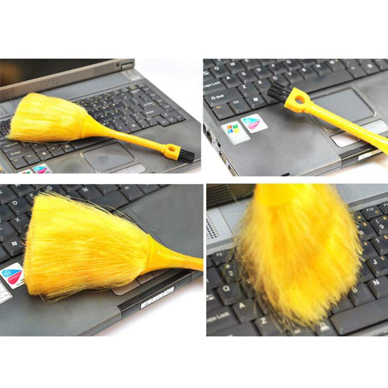  [AUSTRALIA] - Computer Brush Set Keyboard Dusting Brush 2 Pieces Double Ended Duster Brush and 4 Pieces Fan Brushes Keyboard Cleaning Tool for Computer, Keyboard, Display Screen, Electronic Devices