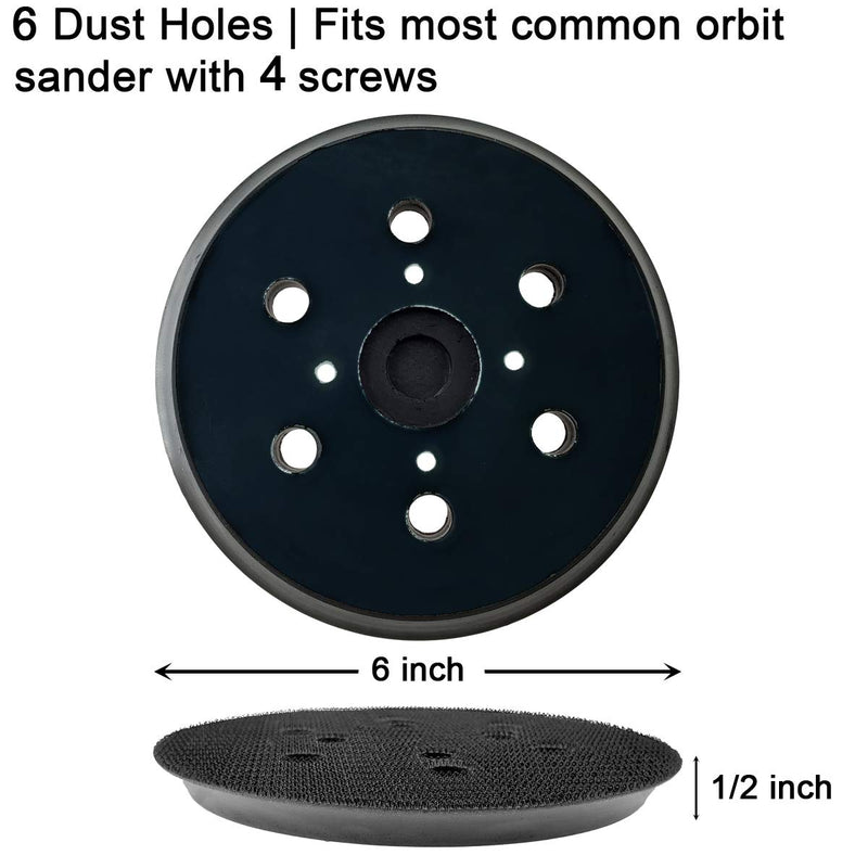  [AUSTRALIA] - 6 Inch Dia 6 Hole Sander Hook and Loop Pad - Replacement Backing Pad Sanding pad for Ridgid R2611 Random Orbit Sander