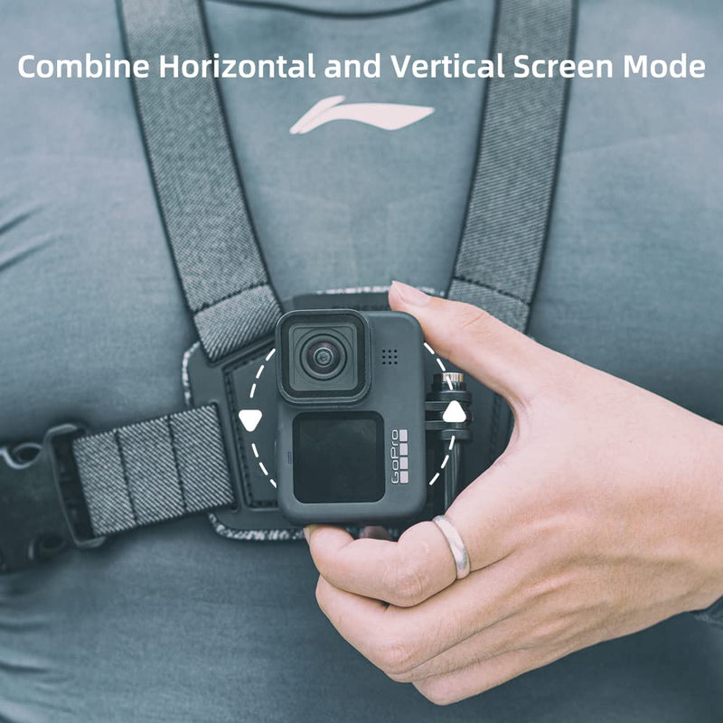  [AUSTRALIA] - SUREWO Adjustable Chest Strap Mount Compatible with GoPro Hero 11/10/9/8/7/6/5 Black,DJI Osmo Action 3/2,Insta 360 ONE R and Most Action Cameras
