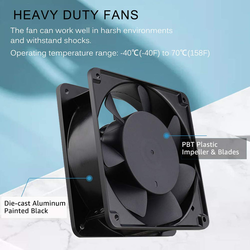  [AUSTRALIA] - GDSTIME AXIAL Fan 12038, 110V 120V AC 120mm Fan, Ventilation Exhaust Projects Cooling Fan 12038B 120VAC