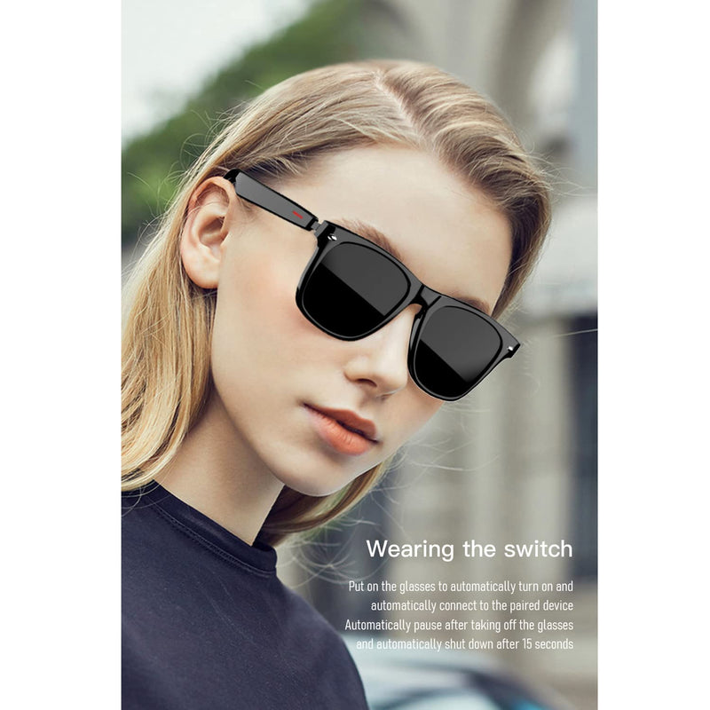  [AUSTRALIA] - Meagtlva Bluetooth Glasses for Men and Women，Bluetooth Sunglasses Open Ear Speaker Music and Hand-Free Call (Sun Lens) Sun Lens