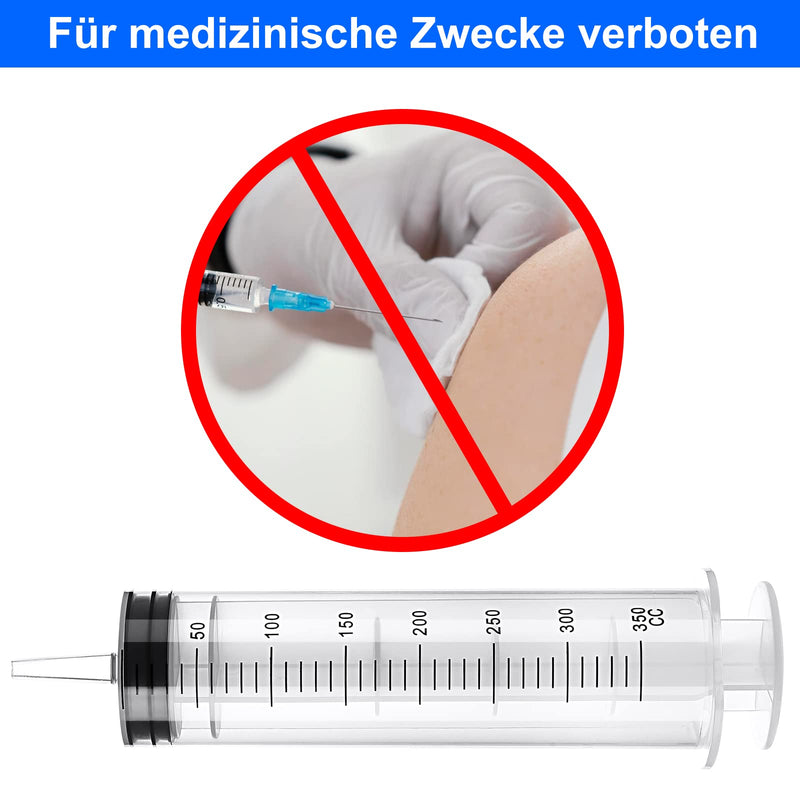  [AUSTRALIA] - Pack of 2 plastic syringes 150 ml + 350 ml syringe with hose, large syringe, dosing syringe, oil syringe, plastic syringe for liquid transfer, syringes for experiments