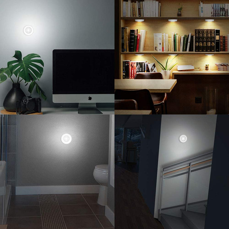  [AUSTRALIA] - Bright Stick Up LED Light, Wireless Tap Lights Battery Powered Push Lights Battery Operated Stick On Puck Light for Closets, Cabinets, Counter Kitchen, 3 Pack Cool White 3-pack