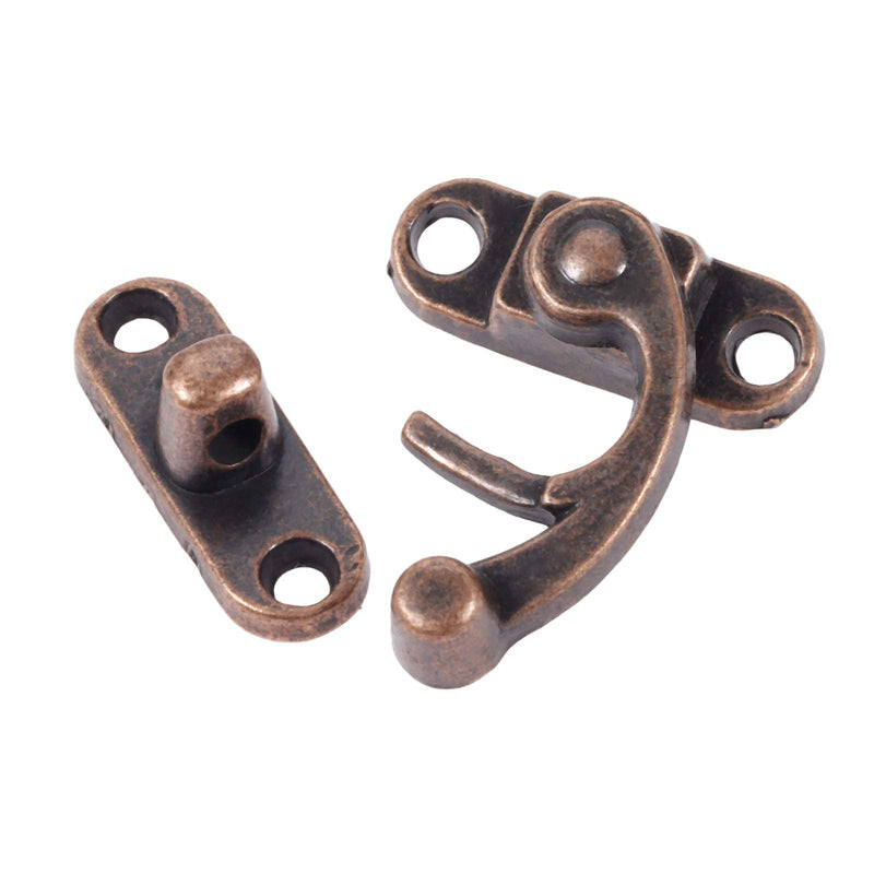 1Pair Lock Hook Clasp Vintage Hasp Hook Latch Hook Hasp for Wooden Box Suitcase Furniture Hardware,Red Copper Red Copper - LeoForward Australia