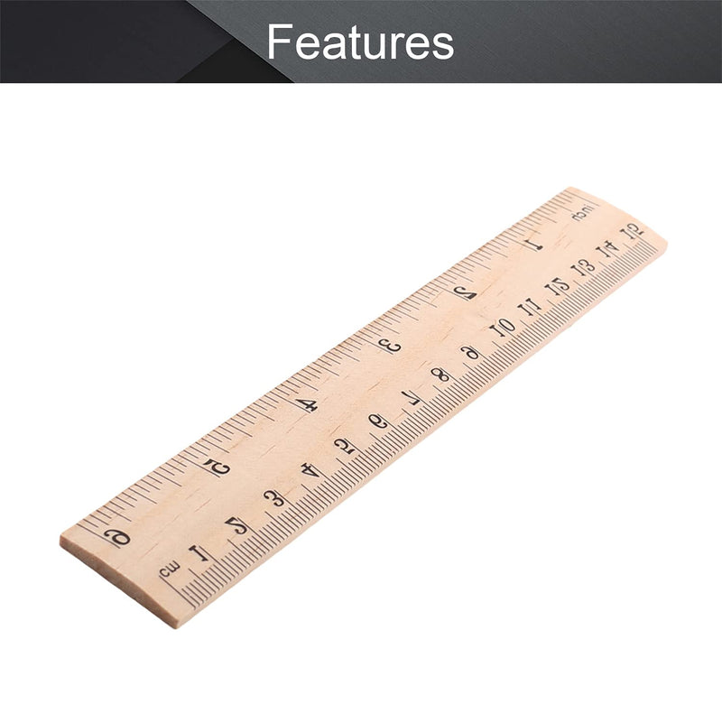  [AUSTRALIA] - Utoolmart Wooden Straight Ruler, 15cm / 5.9-inch Double-sided Scale Ruler, Measuring Tool for Engineering Office Architect and Drawing 2 Pcs 15cm White 2pcs