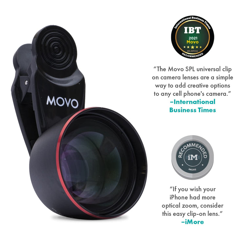  [AUSTRALIA] - Movo SPL-Tele 3X Telephoto Lens with Clip Mount for Smartphones - Zoom Lens for iPhone, Android, and Tablets - Smartphone Telescopic Lens for Video and Photography - Best Telephoto Lens for iPhone