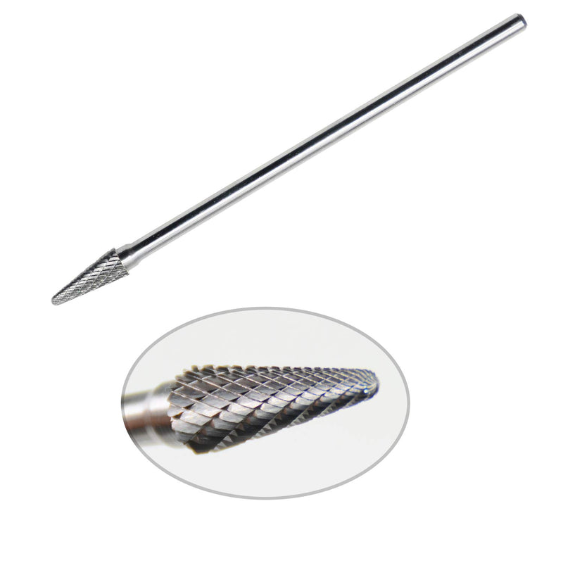 SL-3L6 Tungsten Carbide Burr Rotary File Taper Shape with Radius End Double Cut with 1/4"Shank for Die Grinder Drill Bit - LeoForward Australia