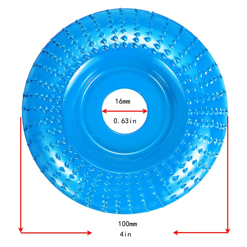  [AUSTRALIA] - Grinding Wheel 4 inch Wood Forming Wheel for polishing Wood Forming Discs with a 5/8" Angle Grinder (Blue) blue