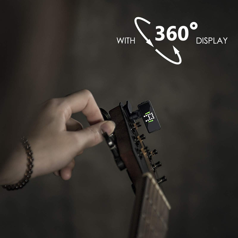 KLIQ Ultra-TinyTuner (UT2), Micro Clip-On Tuner - for use with Guitar, Ukulele, Violin, Bass and all stringed instruments (for Acoustic & Electric Guitar, Bass, Mandolin, Violin, Ukulele, and Banjo) UT2 - LeoForward Australia