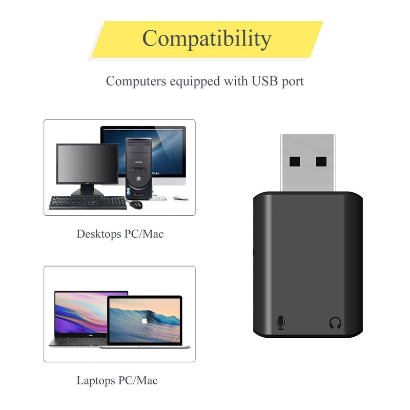  [AUSTRALIA] - Saramonic Mini USB External Sound Card, USB-A to 3.5mm Audio Mic Adapter for Windows Mac Laptop PC