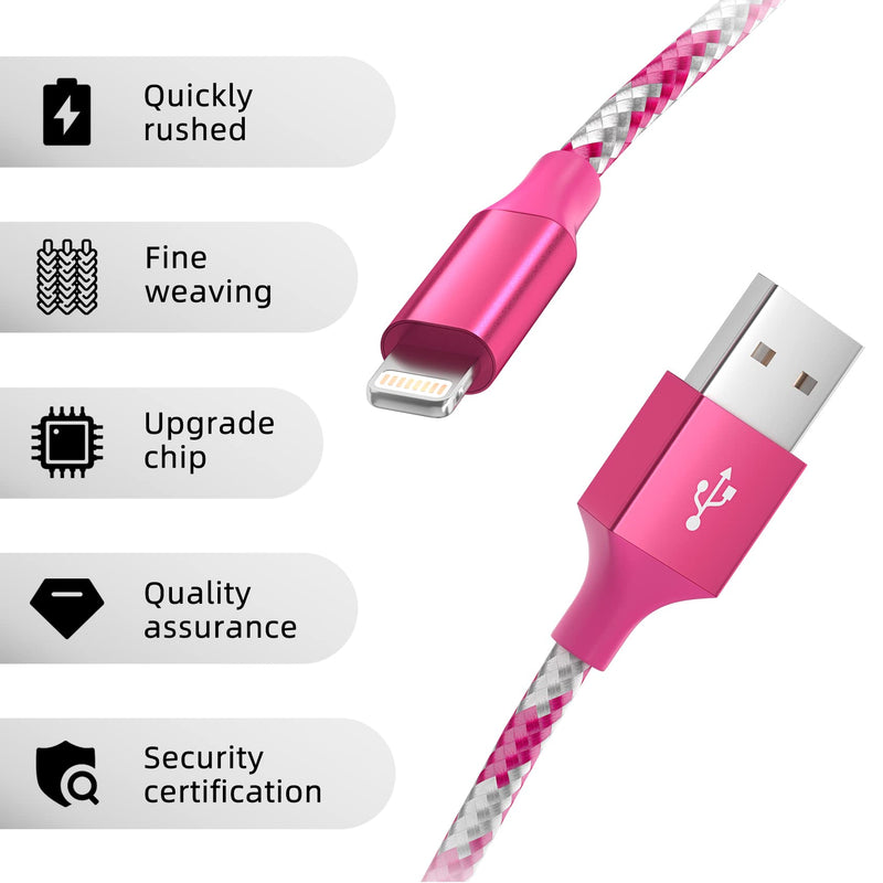  [AUSTRALIA] - MenoSupp iPhone Charger Fast Charging Cable 3 Pack 10 FT MFI Certified Lightning Cable Nylon Braided iPhone Charger Cord Compatible with iPhone 13 12 11 Pro Max XR XS X 8 7 6 Plus SE and More