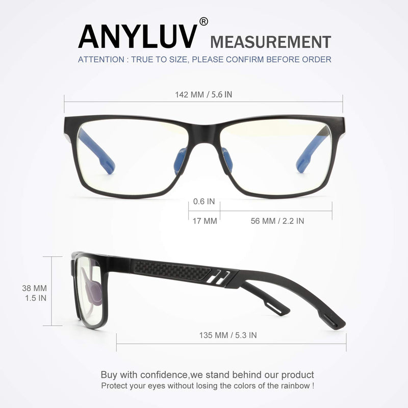  [AUSTRALIA] - Blue Light Blocking Glasses for men women Classic Rectangle Blue Light Glasses Lightweight Eyeglasses Frame 01-black